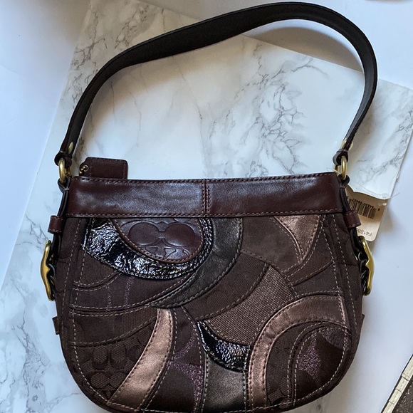 Coach Bags Host Picknwt Coach Zoe Patchwork Brown Leather Handbag